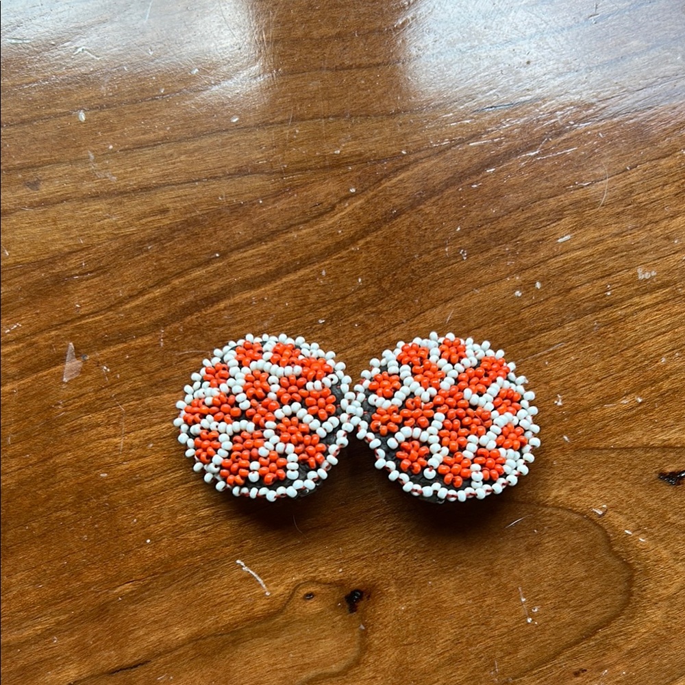 Round Beaded Clip-On Earrings